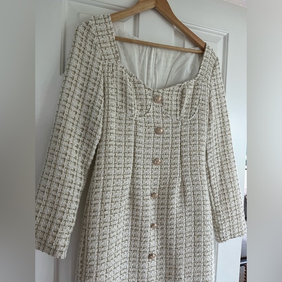 Tweed Dress - Cream Color - Picture 1 of 2